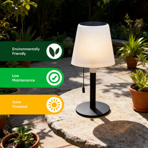 Solar Table Lamp with USB Charging – Warm White LED Garden Light