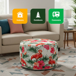 Outdoor Pouf Ottoman - Flamingo Inflatable Footstool