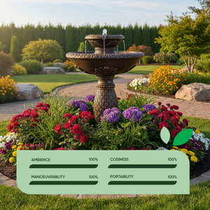 Solar Bird Bath – Imperial Bird Bath Fountain with LED Lights & Battery Backup