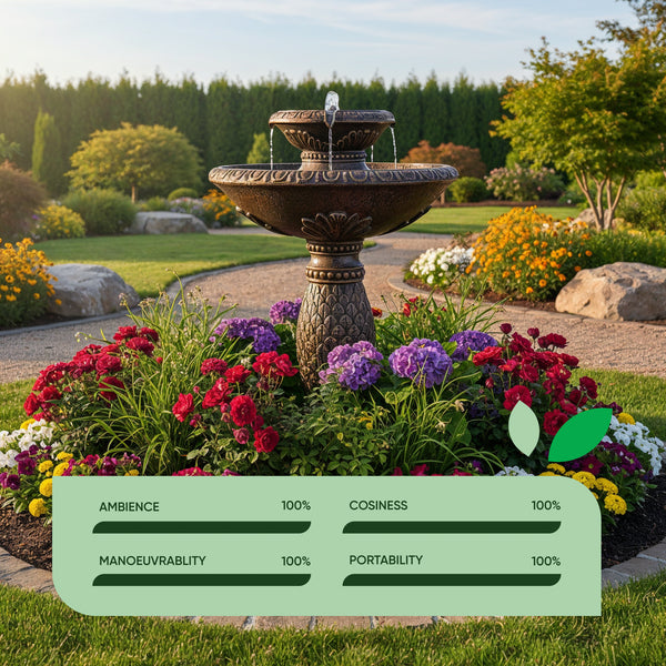 Solar Bird Bath – Imperial Bird Bath Fountain with LED Lights & Battery Backup