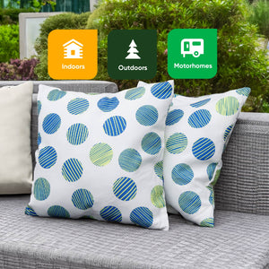 Pair of Outdoor Scatter Cushions – Polka Dot Design
