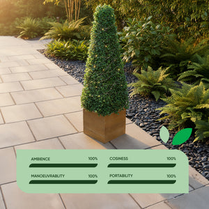 Solar Faux Plant – Obelisk Topiary with 100 LED Lights