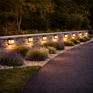 Pack of 2 Solar Fence Lights – Lantern Style LED Wall Lights