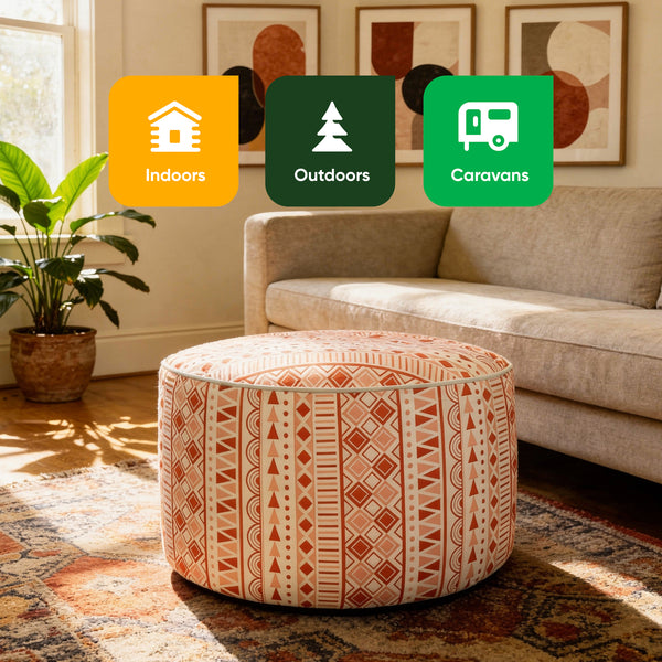 Outdoor Pouf Ottoman – Morocco Cube Inflatable Footstool
