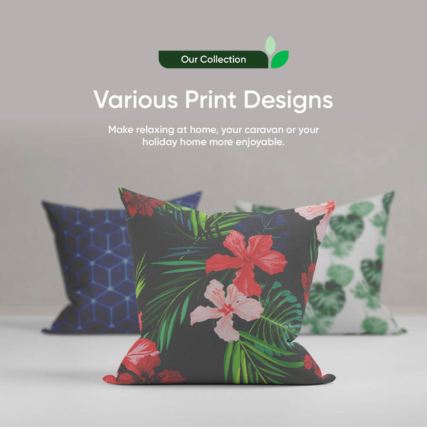 Pair of Outdoor Scatter Cushions – Tropical Leaf Design