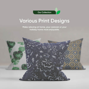 Pair of Outdoor Scatter Cushions - Green/Grey Leaf Design