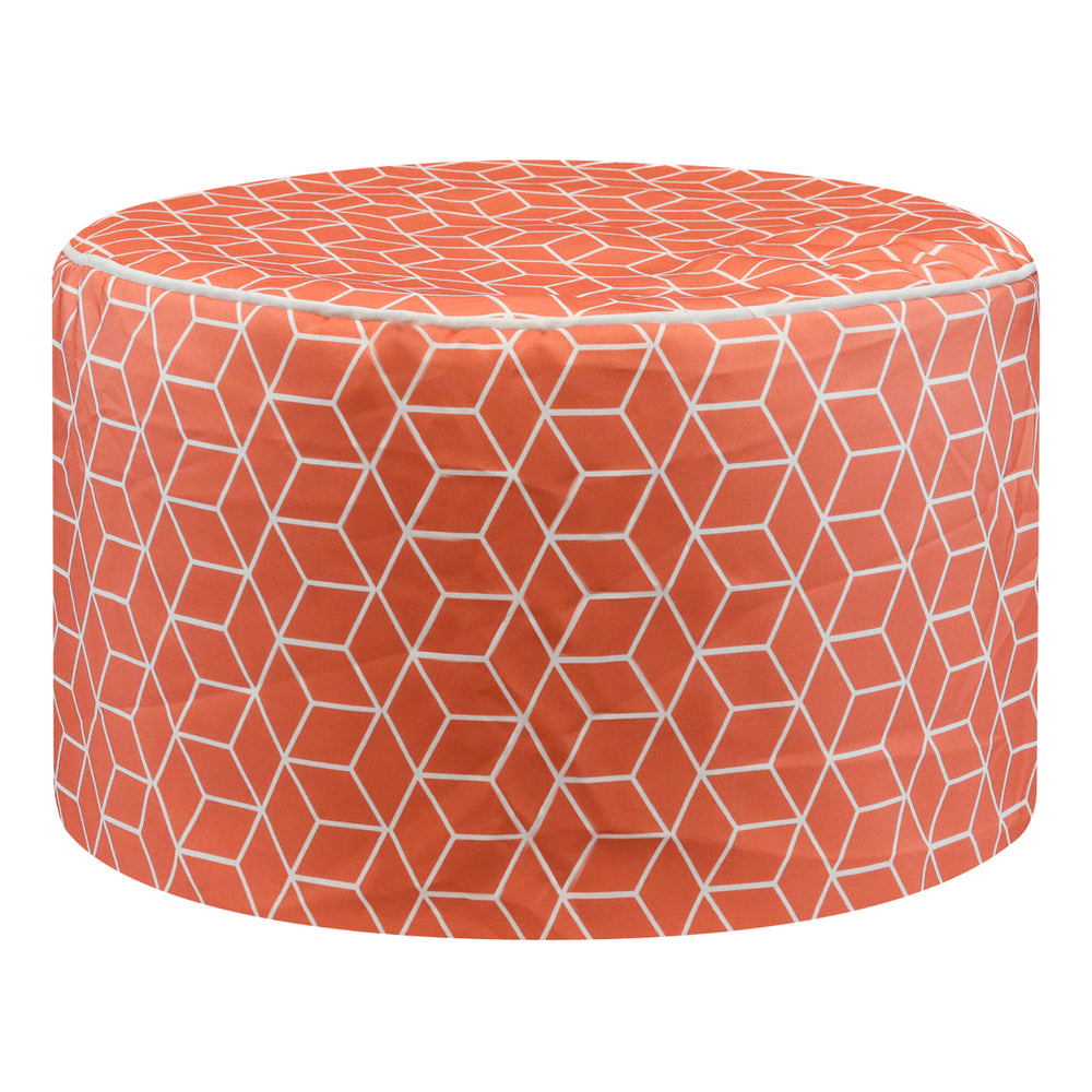 Outdoor Pouf Ottoman – Terracotta Cube Inflatable Footstool