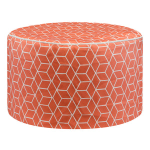 Outdoor Pouf Ottoman – Terracotta Cube Inflatable Footstool
