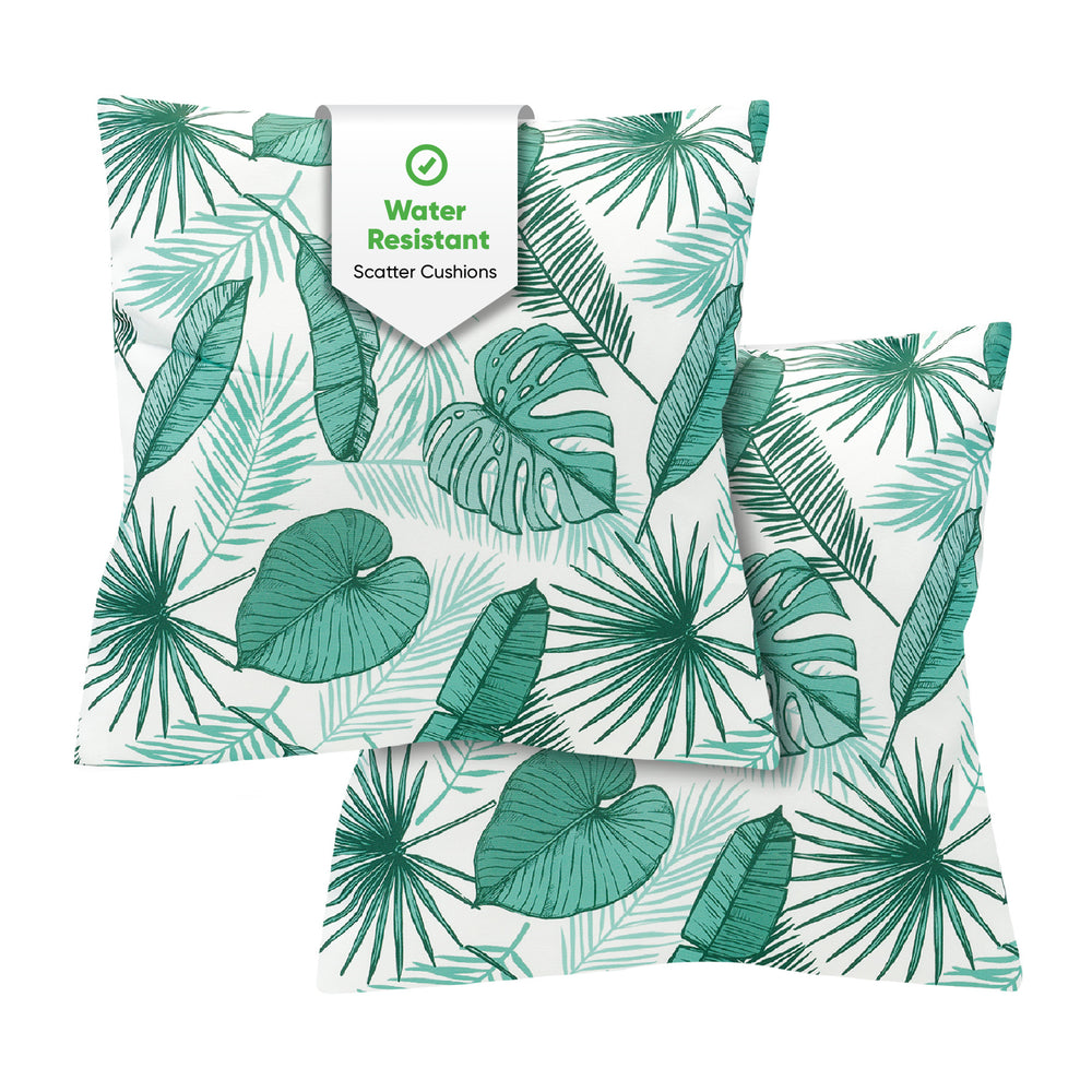 Pair of Outdoor Scatter Cushions – Botanical Leaf Design