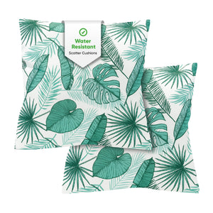 Pair of Outdoor Scatter Cushions – Botanical Leaf Design