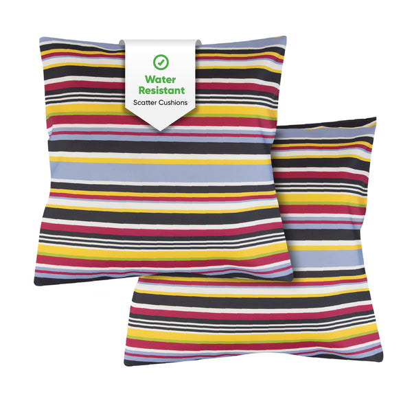 Pair of Outdoor Scatter Cushions – Striped Design
