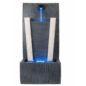 Solar Powered Ribbed Sphere Water Feature with LED Light & Battery Backup – Garden Fountain for Patio, Decking, Balconies & Outdoor Spaces
