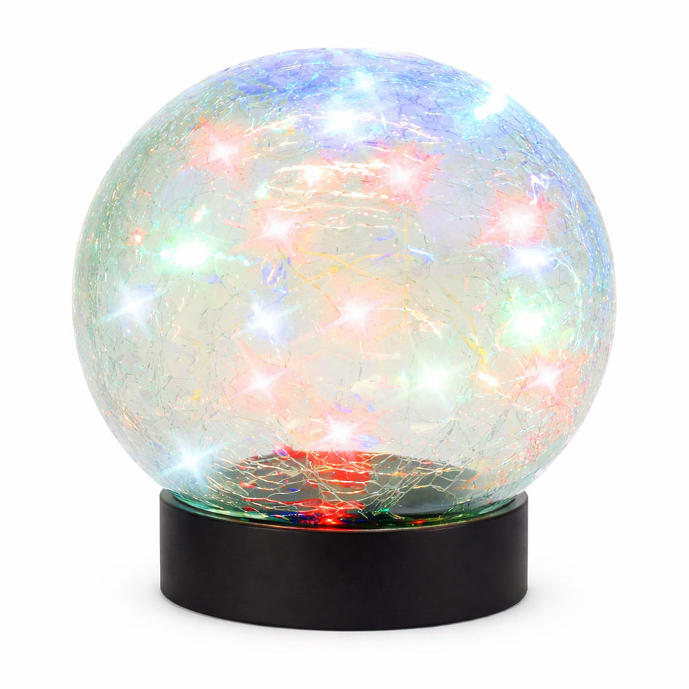 Solar Crackle Ball Light – Multi-Coloured 15cm LED Globe