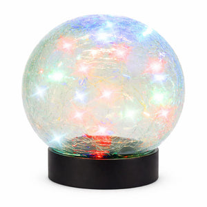 Solar Crackle Ball Light – Multi-Coloured 15cm LED Globe