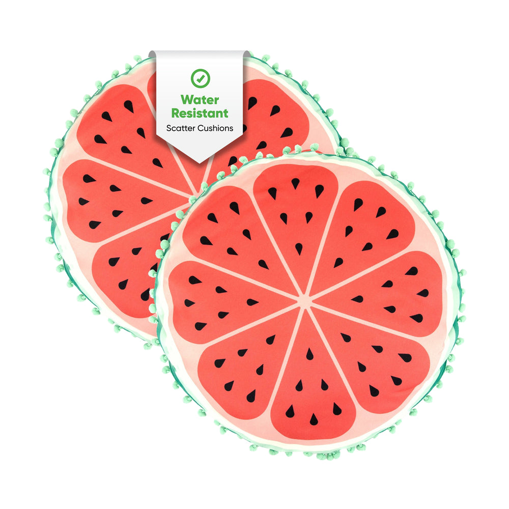 Pair of Outdoor Scatter Cushions – Watermelon Design