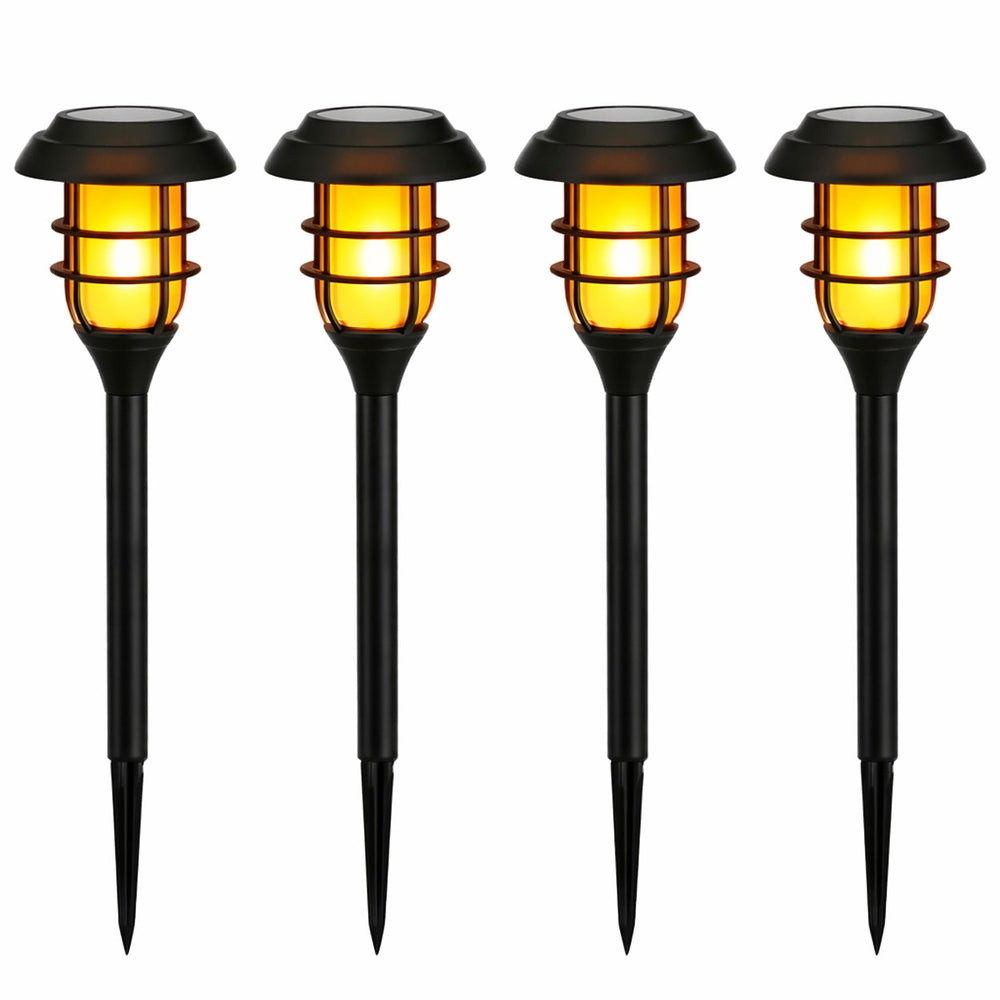 Pack of 4 Solar Stake Lights – Flaming LED Torch Lights