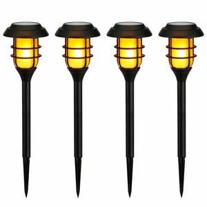Pack of 4 Solar Stake Lights – Flaming LED Torch Lights