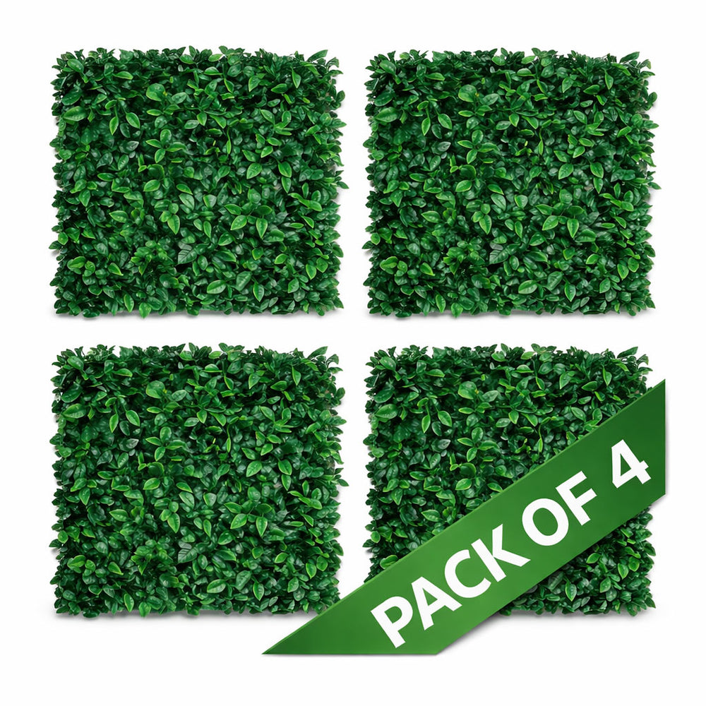 Pack of 4 Artificial Green Wall Panels UV-Resistant Garden & Indoor Feature Wall