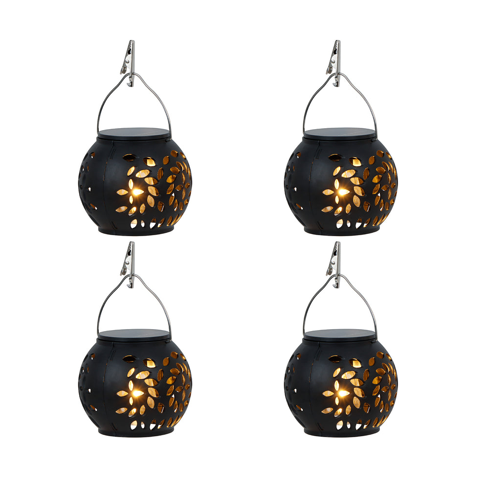 Pack of 4 Hanging Versatile Solar Lanterns – 2-in-1 Tabletop & Hanging LED Garden Lights