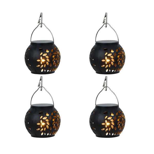 Pack of 4 Hanging Versatile Solar Lanterns – 2-in-1 Tabletop & Hanging LED Garden Lights