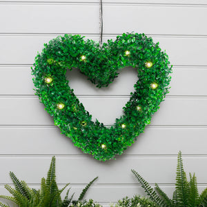 Solar Hanging Ornament – Topiary Heart Light with 30 LED Warm White Lights