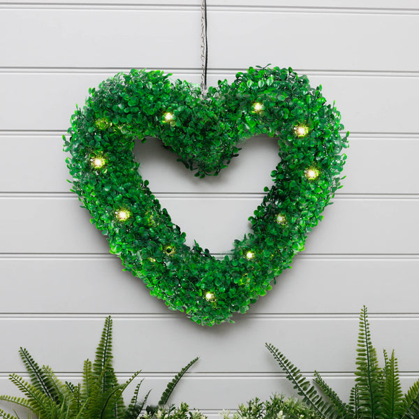 Solar Hanging Ornament – Topiary Heart Light with 30 LED Warm White Lights