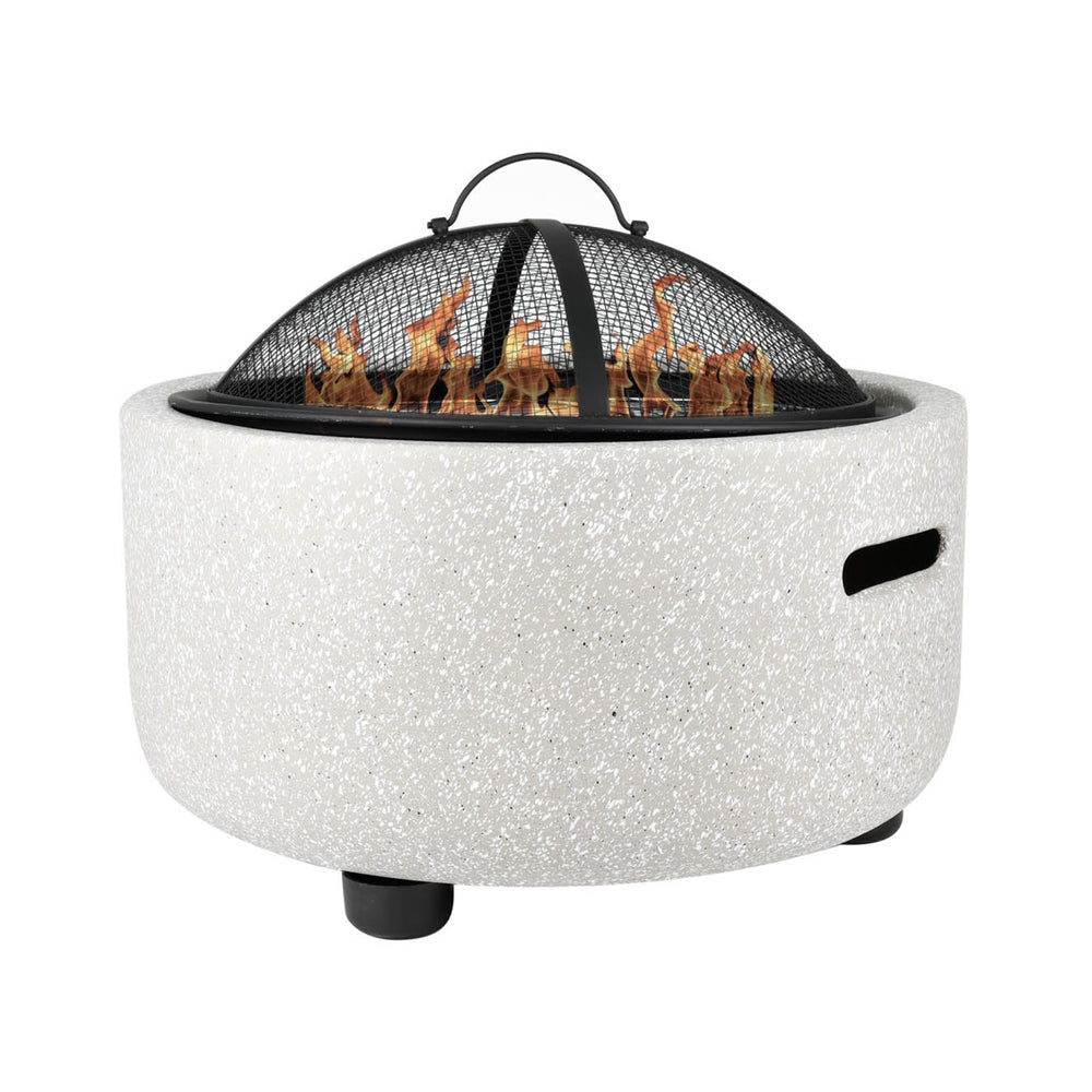 MGO Garden Firepit & BBQ – 2-in-1 Outdoor Fire Bowl with Grill | Stone Effect Patio Heater & Charcoal BBQ