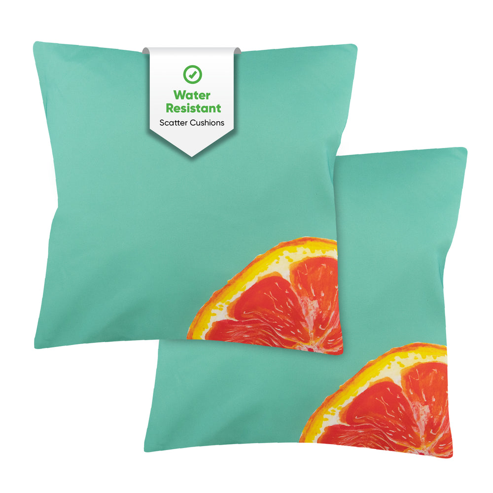 Pair of Outdoor Scatter Cushions – Grapefruit Design