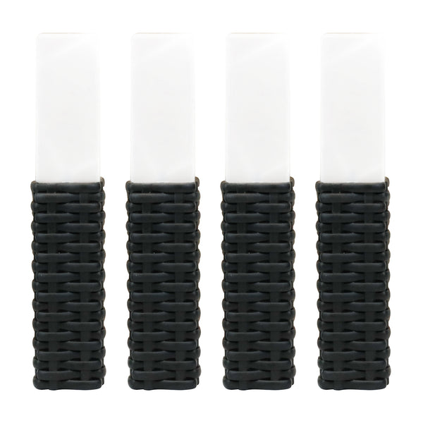 Pack of 4 Solar Stake Lights – Rattan Effect LED Lights
