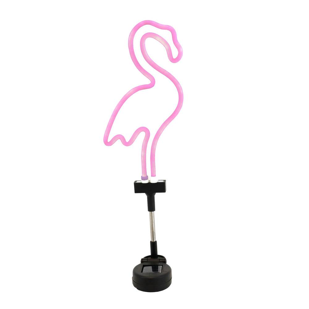 Solar Neon Effect Flamingo Stake Light – Pink LED Garden Light