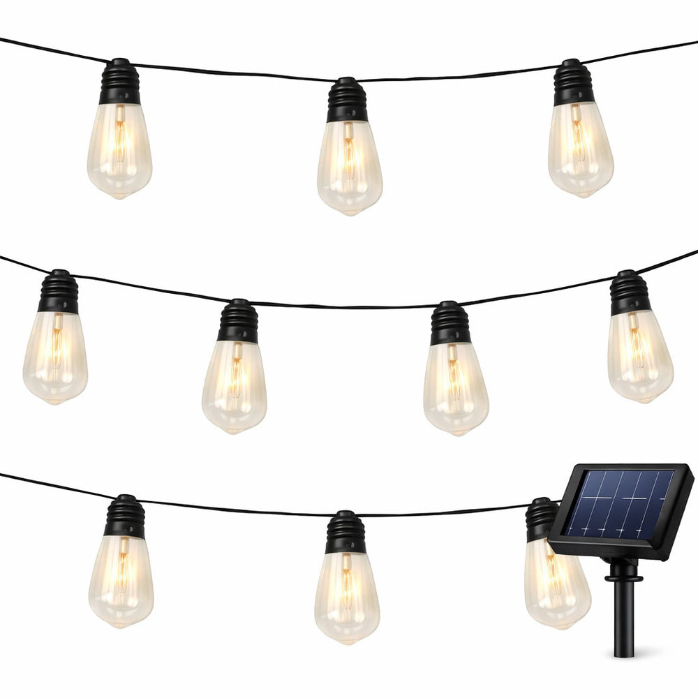 10-Piece Solar String Lights – 2m Filament LED Bulb Lights