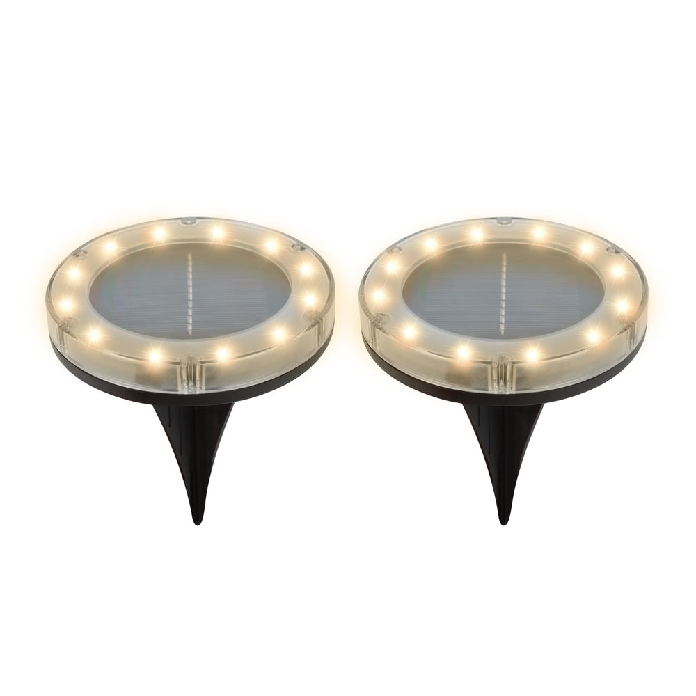 Pack of 2 Solar Deck Lights – Bright White LED Outdoor Step & Pathway Lights