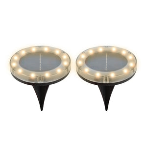Pack of 2 Solar Deck Lights – Bright White LED Outdoor Step & Pathway Lights
