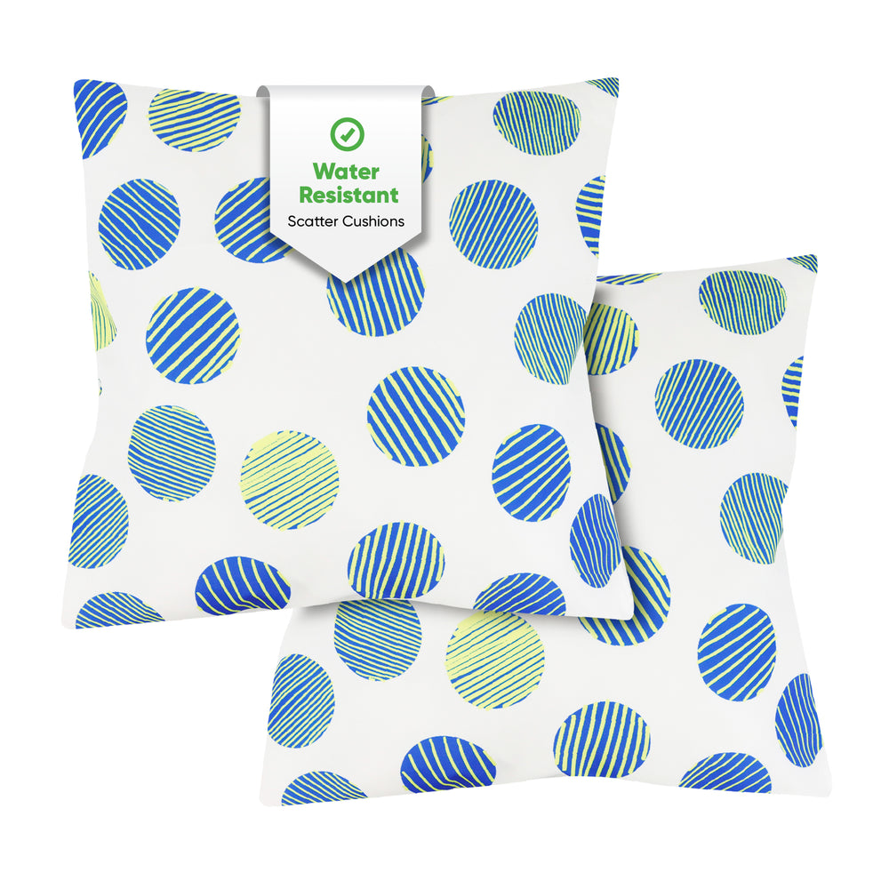 Pair of Outdoor Scatter Cushions – Polka Dot Design