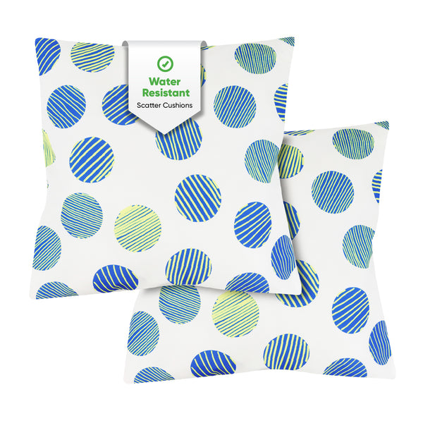 Pair of Outdoor Scatter Cushions – Polka Dot Design