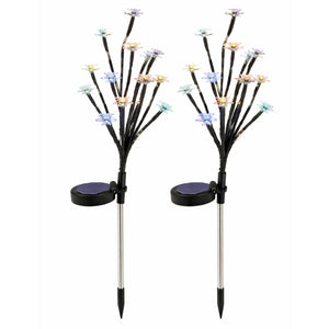 Pack of 2 Solar Stake Lights – Flower Tree LED Lights