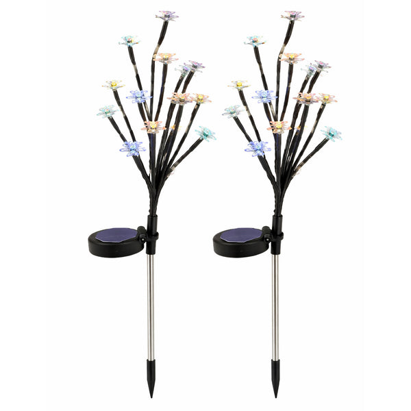 Pack of 2 Solar Stake Lights – Flower Tree LED Lights