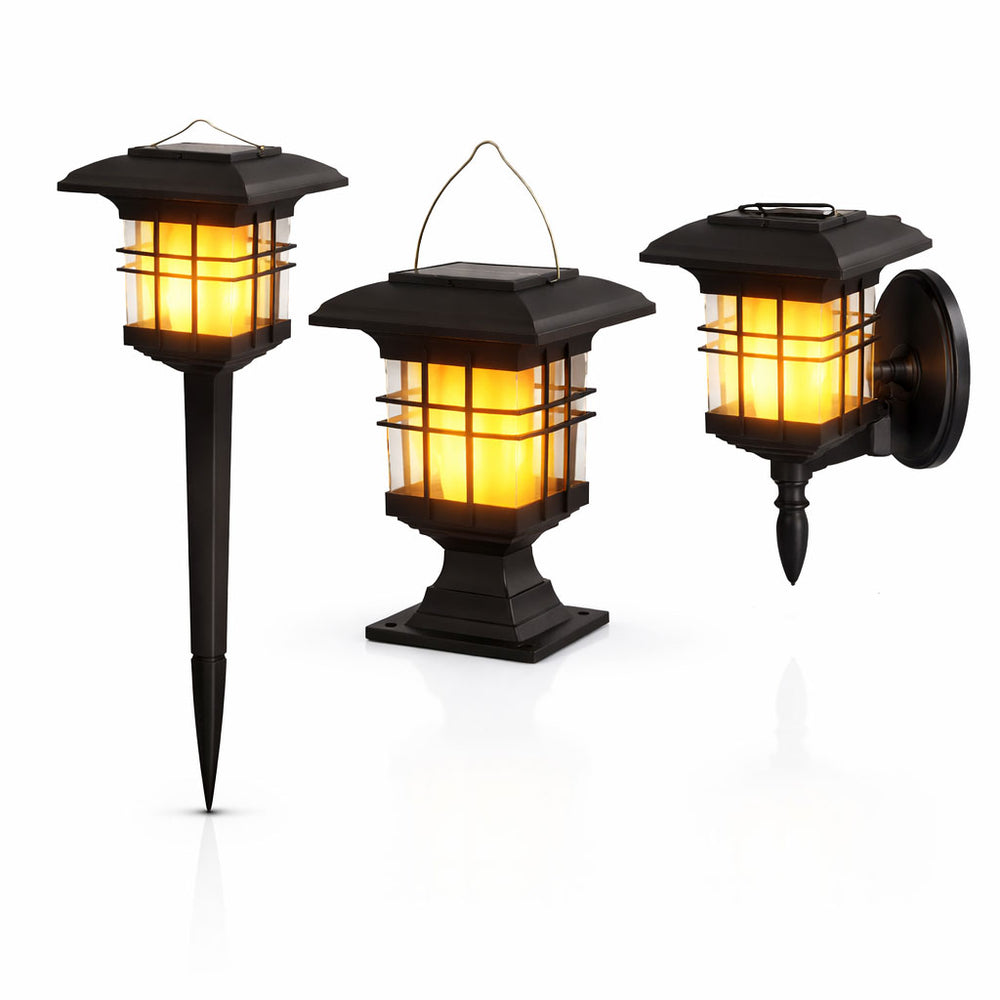 Solar Lantern – Triple Mount Flicker Flame LED Light