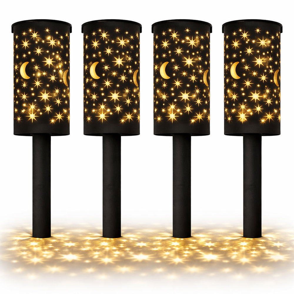 Pack of 4 Solar Stake Lights – Night Sky Lantern LED Lights