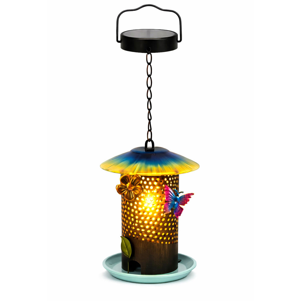 Solar Bird Feeder – Hanging Feeder with LED Light