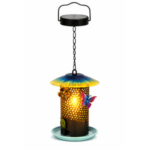 Solar Bird Feeder – Hanging Feeder with LED Light