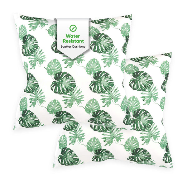 Pair of Outdoor Scatter Cushions – Bali Leaf Design