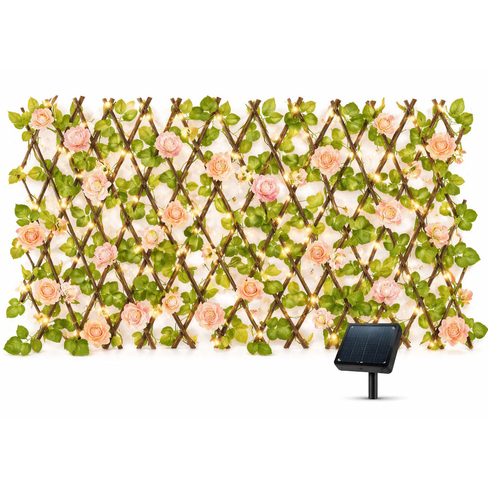 Solar Garden Trellis – Pink Flower Trellis with LED Lights