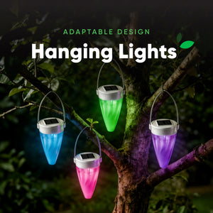 Pack of 4 Colour Changing Solar Stake Lights – Multi-Colour LED Garden Lights