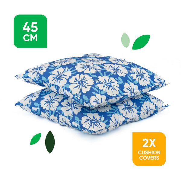 Pack of 2 Blue Hawaiian Cushion Covers