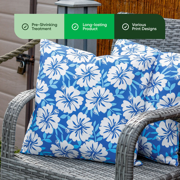 Pack of 2 Blue Hawaiian Cushion Covers