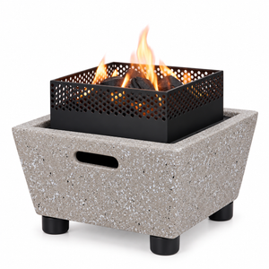Tabletop Fire Pit, MGO Stone Effect Outdoor Garden & Patio Heater - 31cm