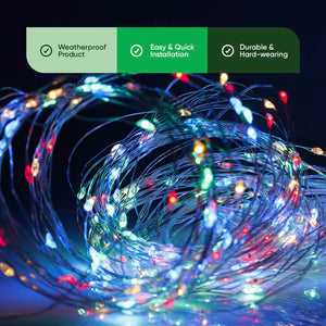 Pack of 2 20m Solar Multi-Coloured LED String Lights – 400 LEDs