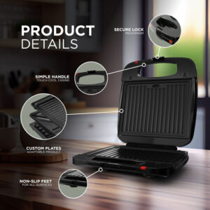 3-In-1 4 Slice Sandwich Toastie Maker - Image 4