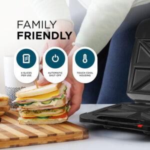 3-In-1 4 Slice Sandwich Toastie Maker - Image 5